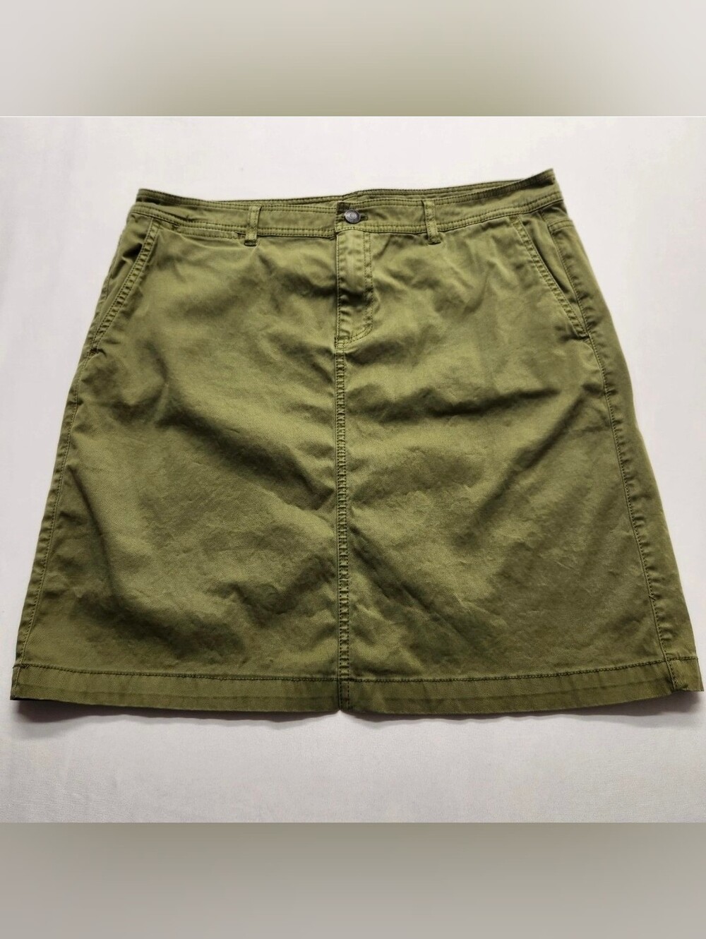 ⭐️Pendleton Olive Green Cotton Twill A Line Mini Skirt Uniform Utility Size 14
